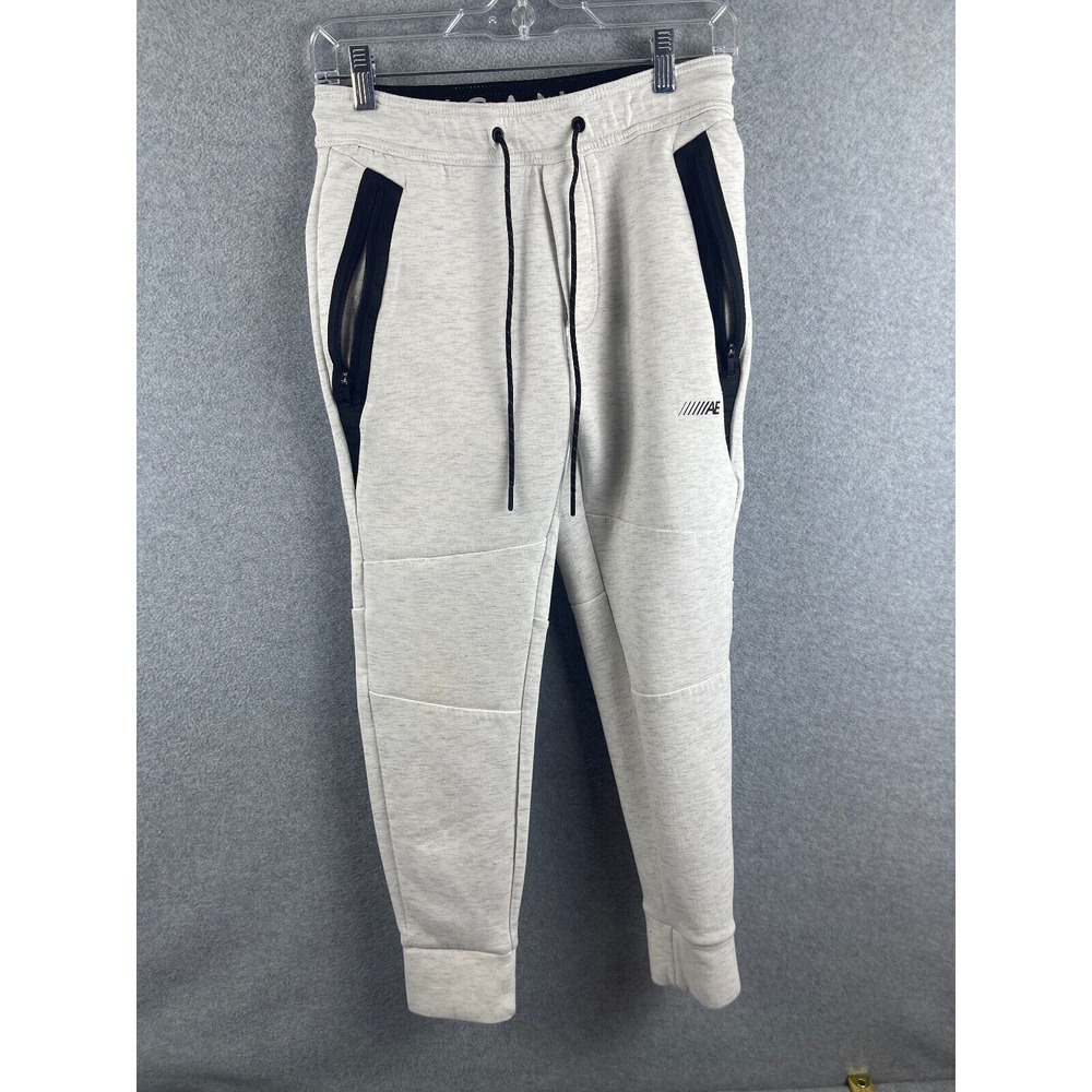 American Eagle Sweatpants Women's XS White Zipped Pockets Tapered Leg Casual